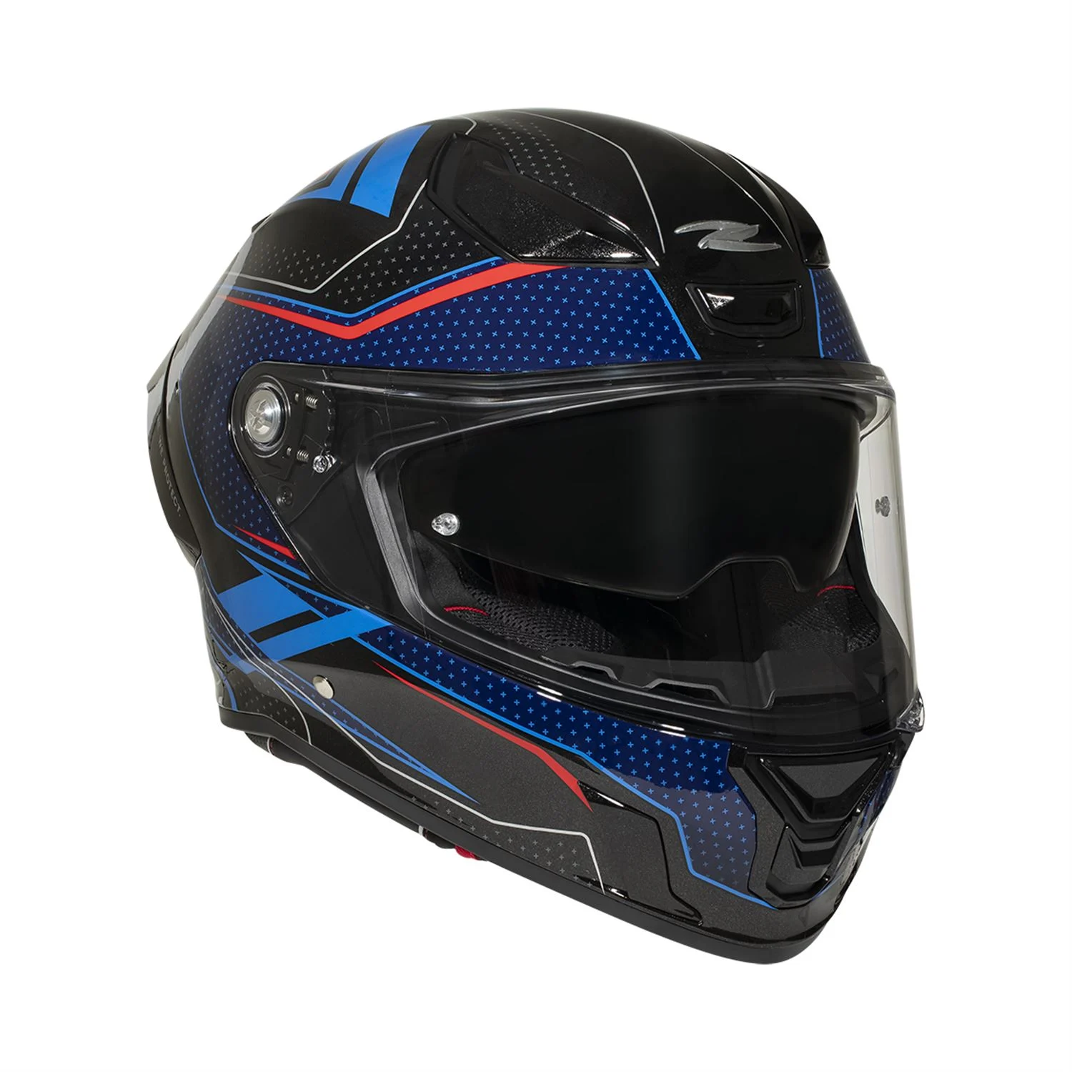 ZEUS KASK/ZS-837A AZ3 BLACK BLUE RED SILVER