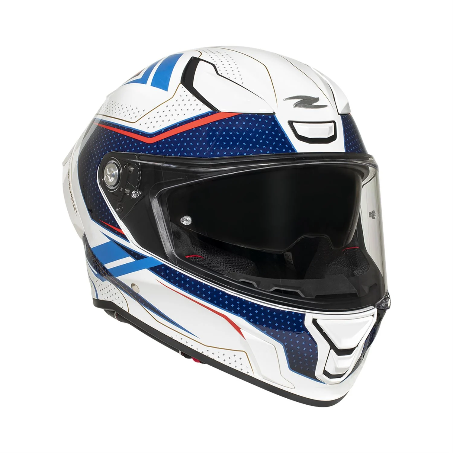 ZEUS KASK/ZS-837A AZ3 WHITE BLUE RED GOLD